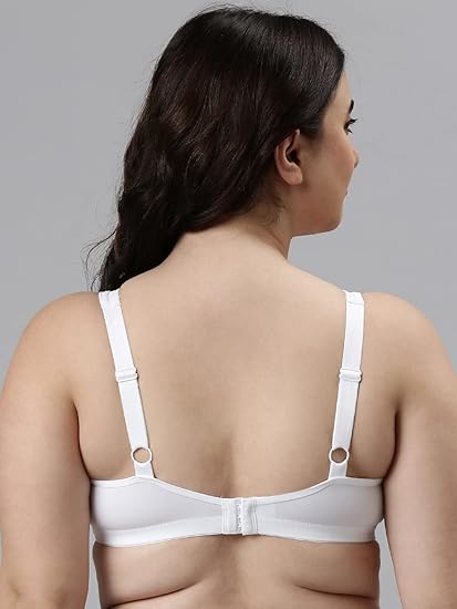 Enamor Plush Comfort Side Support & Lift Women's Everyday Full Support Plunge Bra – Non-Padded, Wirefree, High Coverage, All-Day Comfort F024